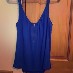 Express tank top with zipper detail.